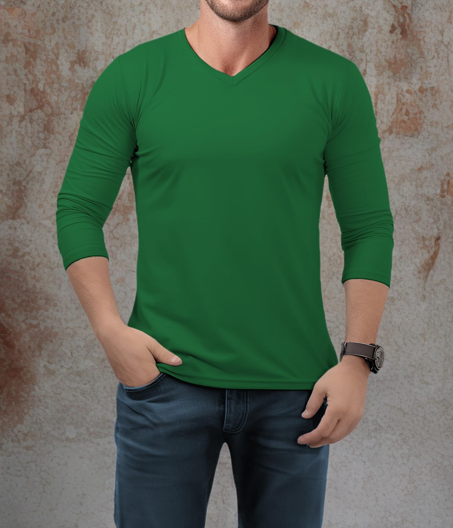 V Neck T Shirts Men – Light and Soft Pullover T Shirt with Long Sleeve- Perfect 