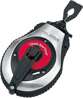 Tajima Chalk Line, ChalkRite Dura Extra Bold | ChalkRite Compact Chalk Box Delivers Extra Bold 1mm Snap Line, Engineered for Professional Construction Layouts, CR701SFR
