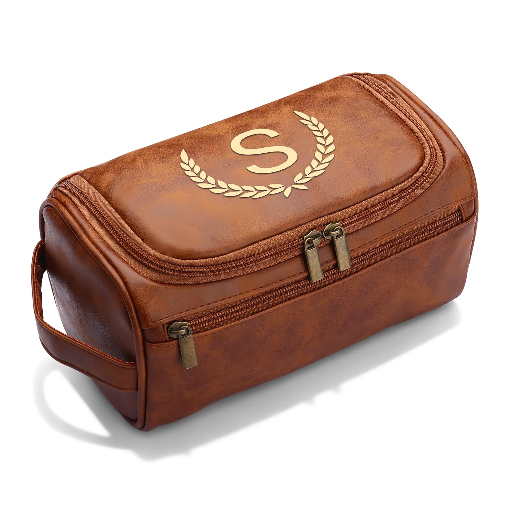 CGFN Mens Toiletry Bags,Personalised Gifts for Men,Personalised PU Leather Mens 
