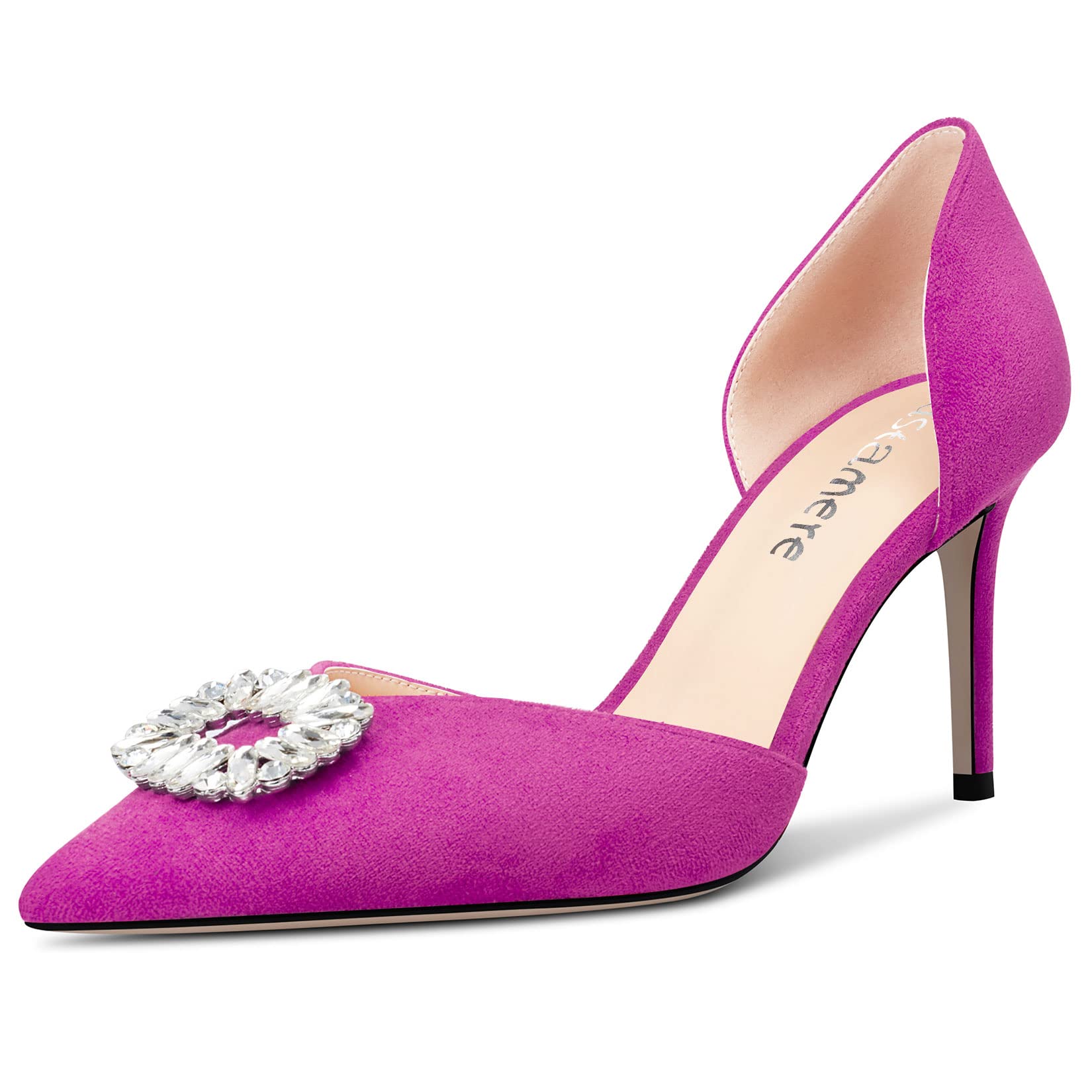 Castamere Women's High Heel Pointed Toe Pumps Two-Piece Slip-on Diamante Crystal