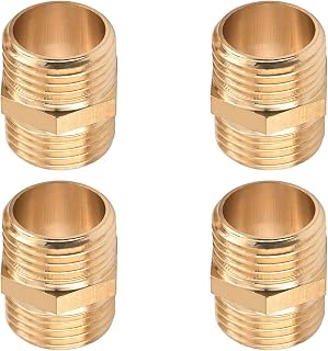 1 x Quick Connector Push Inch Tube Fittings, 25.5-16.2mm/1"-0.64" Male Thread Brass Straight Push to Connect Tube Fittings, Yellow