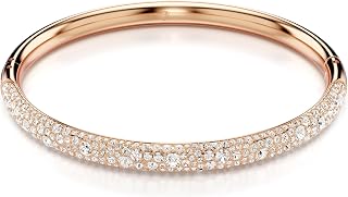 Swarovski Meteora Bangle, Snow Pave, Clear Crystals on Rose Gold-tone Finished Metal