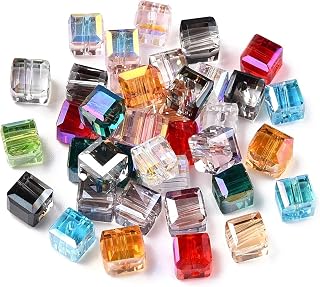 50pcs 7mm Faceted Clear Square Crystal Spacer Beads for Jewellery Making Bracelet Earrings Necklace Craft Supplies