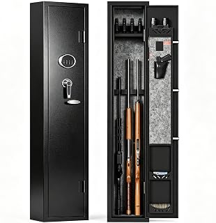 KAER 3 Gun Safe for Rifles and Pistols,Fully Assembled Long Rifle Safe | Security Steel Gun Cabinet for Home Closet & Office with Pistol/Mag Organizer,Adjustable Shelf,Handguns Rack,Shotgun Safe