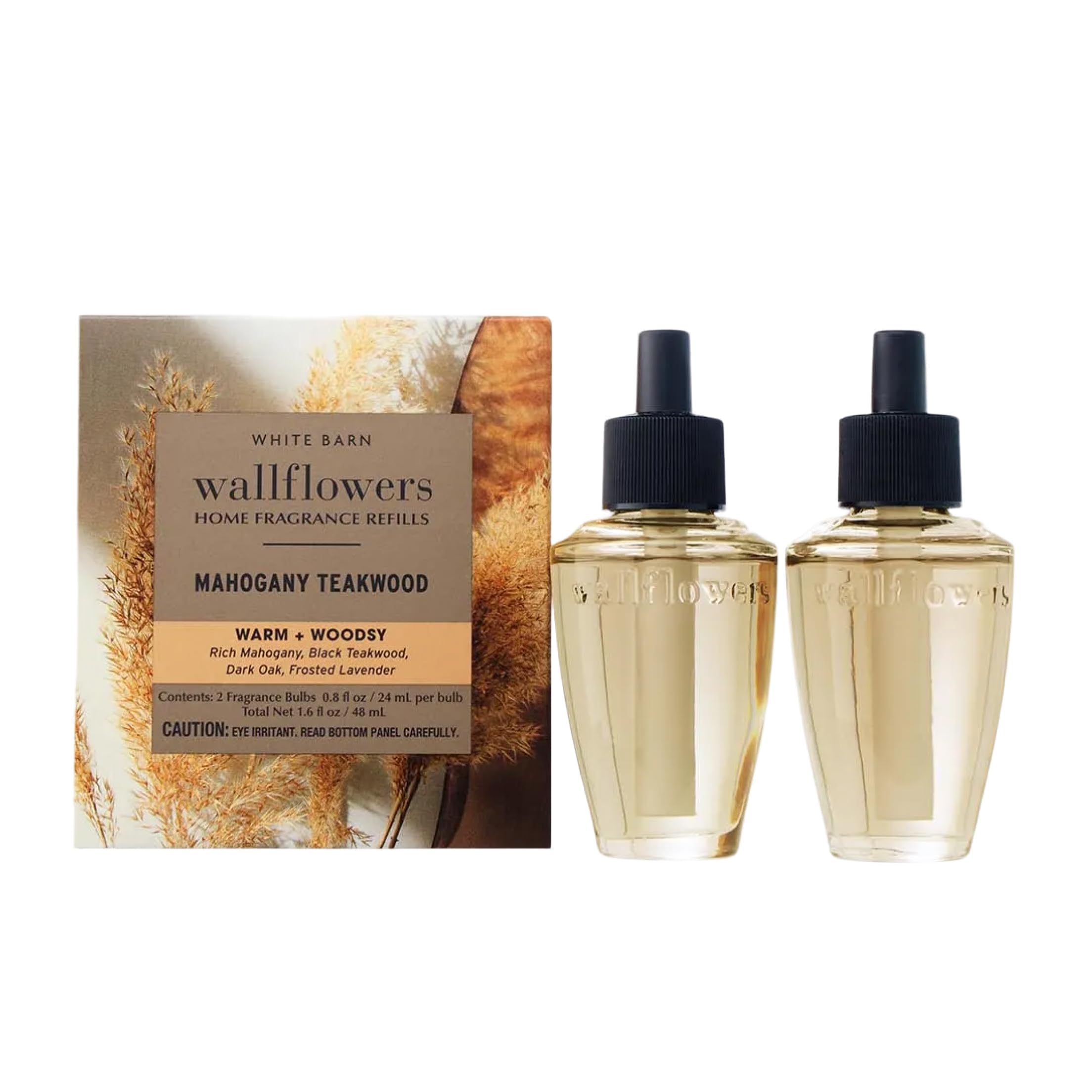 Bath & Body Works Wallflowers Refills, Mahogany Teakwood Scent, 2 Pack | Plug-In