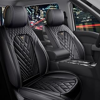 Truck Seat Covers Full Set for Chevy Chevrolet Silverado 1500/2500/3500/ Trail Boss High Country WT LTZ RST LT 2007-2026, Nappa Leather Seat Covers for Silverado Easy Install (Black/Full Set)
