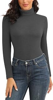 WOWENY Thermal Top Women's Turtleneck Pullover Fleece Turtleneck Shirt Long Sleeve Thermal Underwear Extra Warm Undershirt Long Sleeve Shirt Lightweight Ski Underwear Hiking Shirt