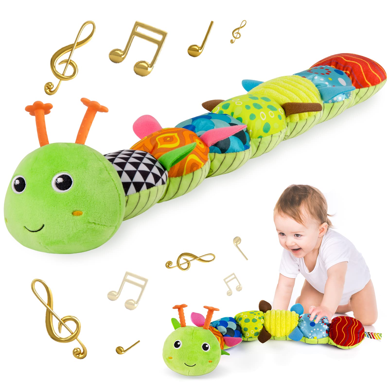 Sumobaby Baby Toys Musical Stuffed Animal Activity Soft Toys with Teether | Mult