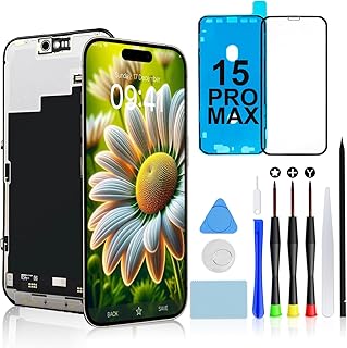 Brinonac LCD Panel For iPhone 15 Pro Max Compatibility Screen Replacement Kit - 6.7-inch Repair Kit with Front Glass and Tools Included