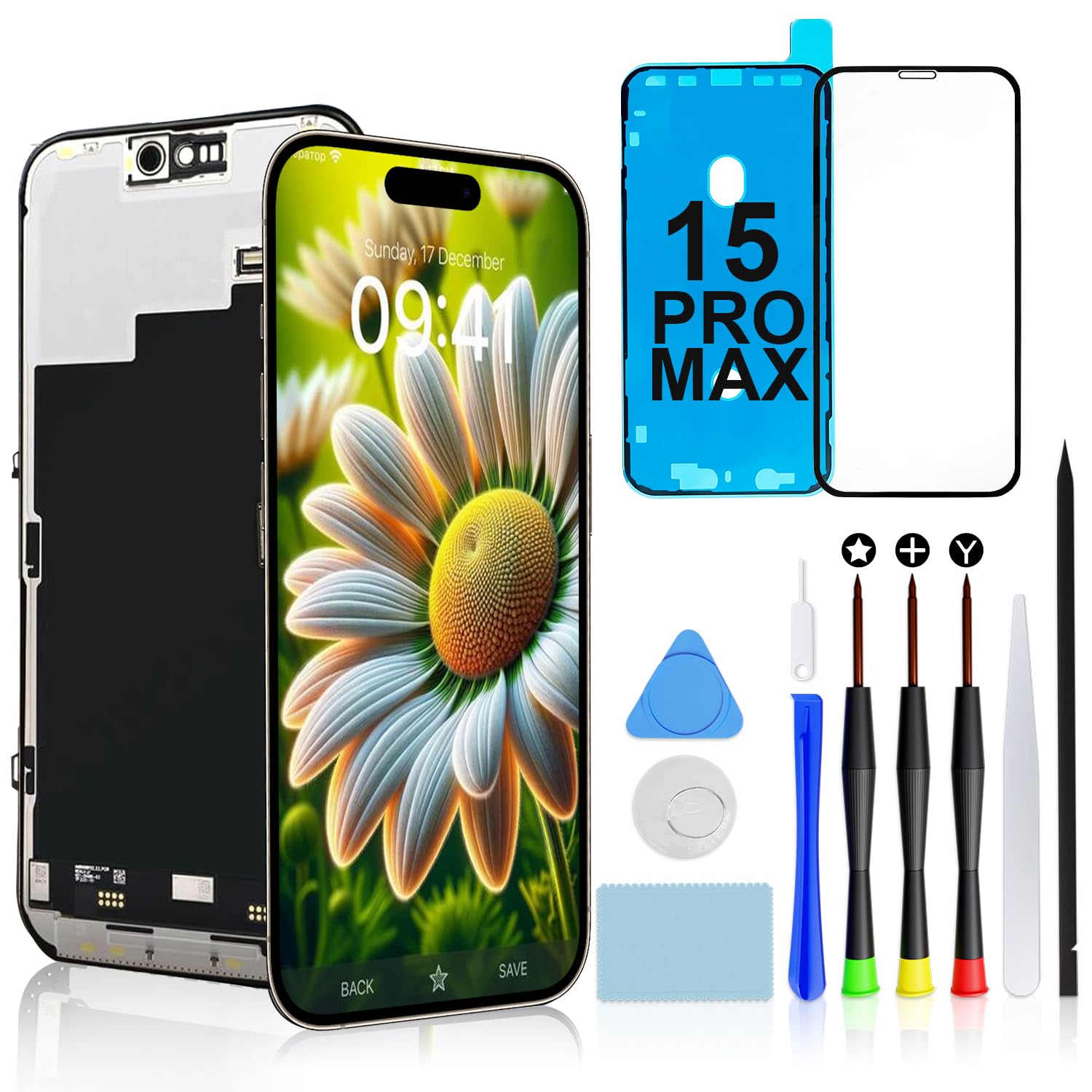 Brinonac LCD Panel For iPhone 15 Pro Max Compatibility Screen Replacement Kit - 