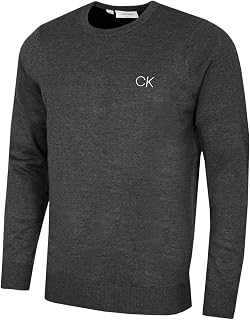 Calvin Klein Supima Cotton Solid Monogram Logo Sweater Men (Pack of 1)