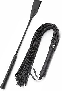 Horse Whip 27" Crop 18" Faux Leather Set Black Riding Whip Horse Whips and Crops Equestrian Horse Whip Set