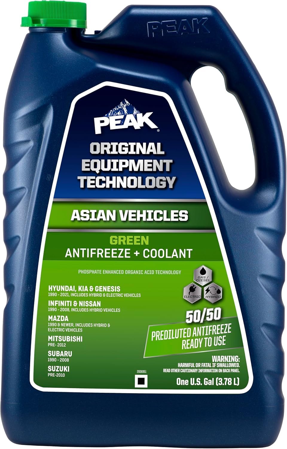 Peak Oem Asian Green 50/50 Antifreeze