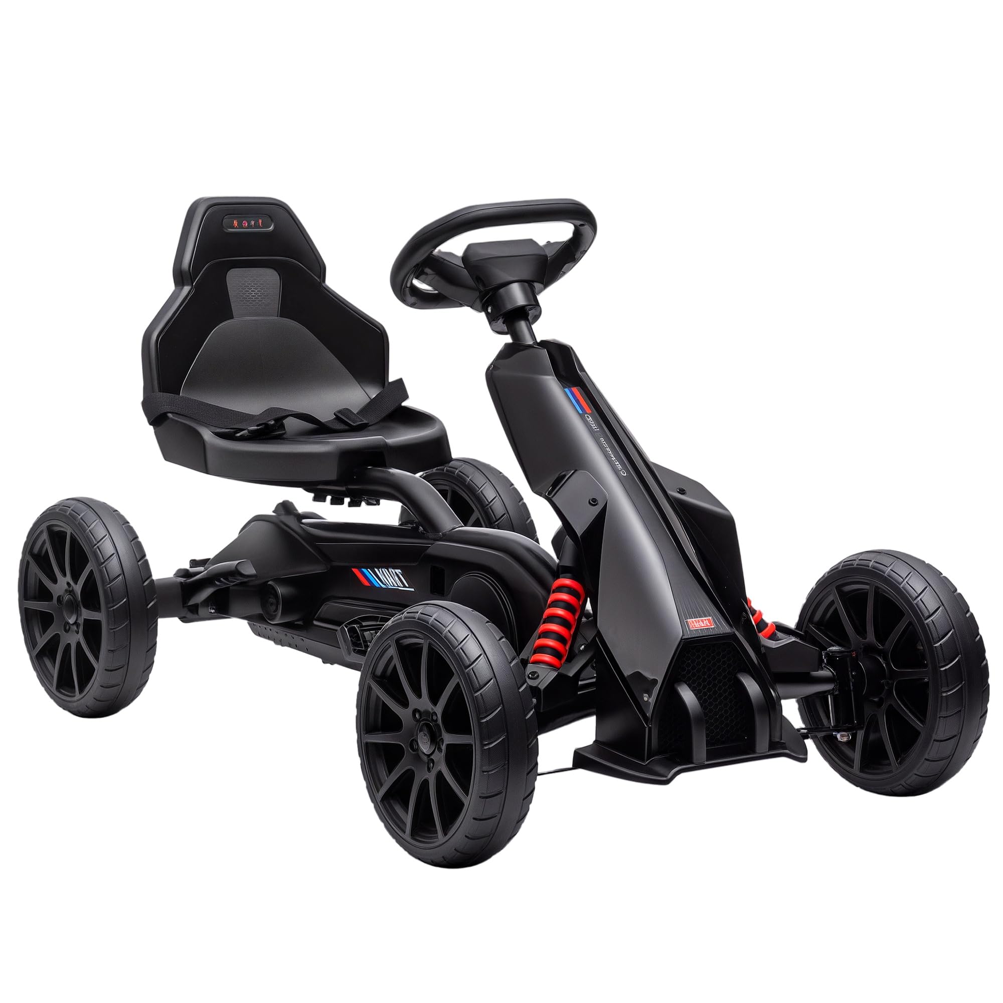 Aosom Kids Pedal Go Kart Adjustable Seat Swing Axle Handbrake for 3-8 Black | Ou