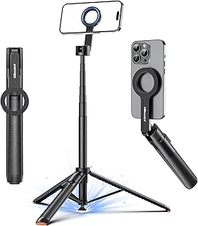UBeesize 70" Auto-Open MagSafe Selfie Stick Phone Tripod for iPhone&Android | Magnetic Stand with Remote and Rotatable Phone Holder, Compact Foldable Design, Hands-Free Recording, Vlogging, Group Shots