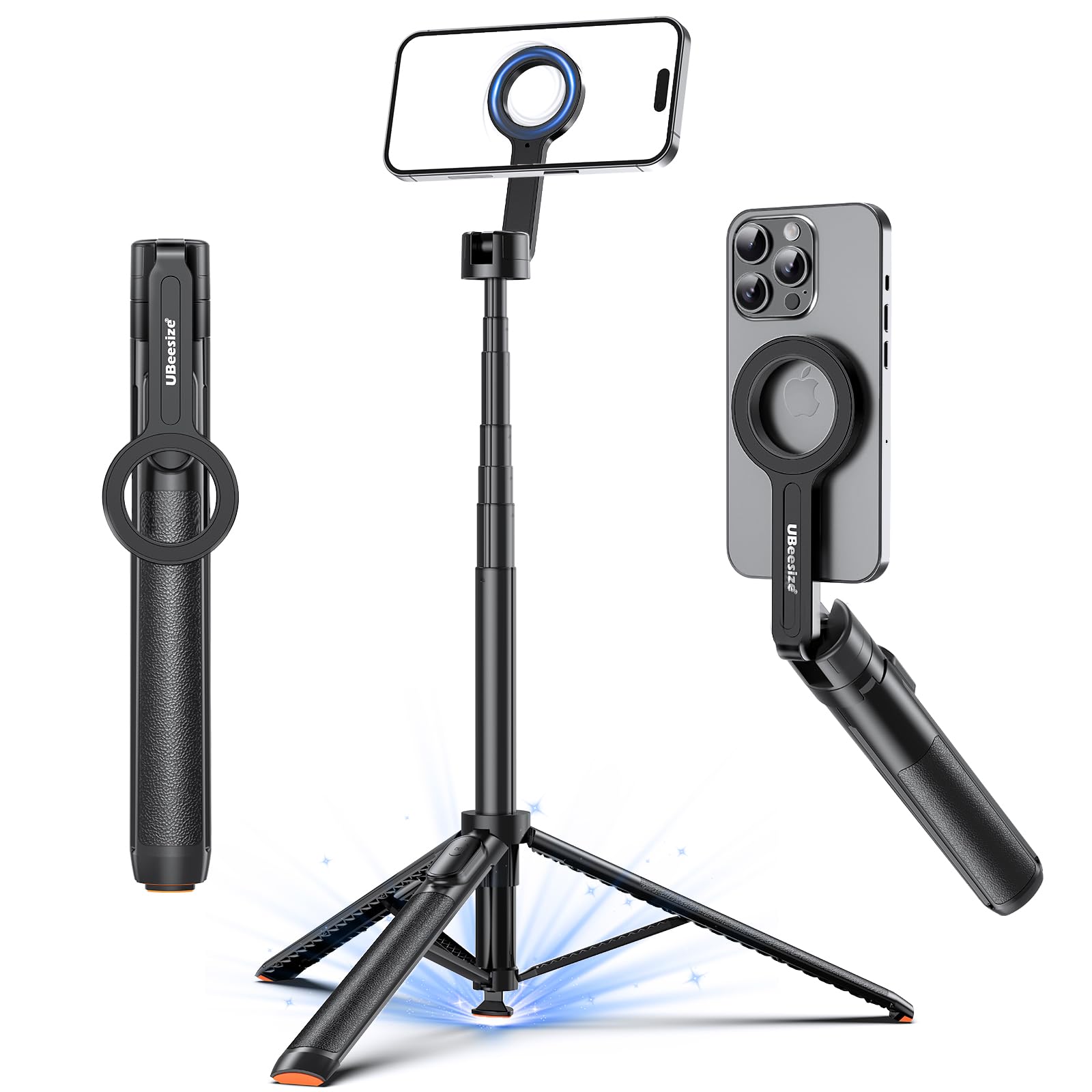 UBeesize 70" Auto-Open MagSafe Selfie Stick Phone Tripod for iPhone&Android | Ma