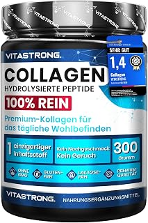 Collinstant Hydrolysed Collagen Powder, Very Good (1.4), Type I and III, Premium Quality, Tasteless and Odourless, Bovines Collagen Powder Vitastrong with 10 g Measuring Spoon