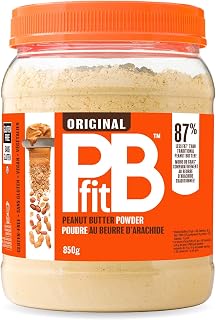 PBfit Peanut Butter Powder - 87% Less Fat, 4g of Protein, Gluten Free Natural Nut Butter Spread - Powdered Peanut Butter from Real Roasted and Pressed Peanuts 850g (30 oz)