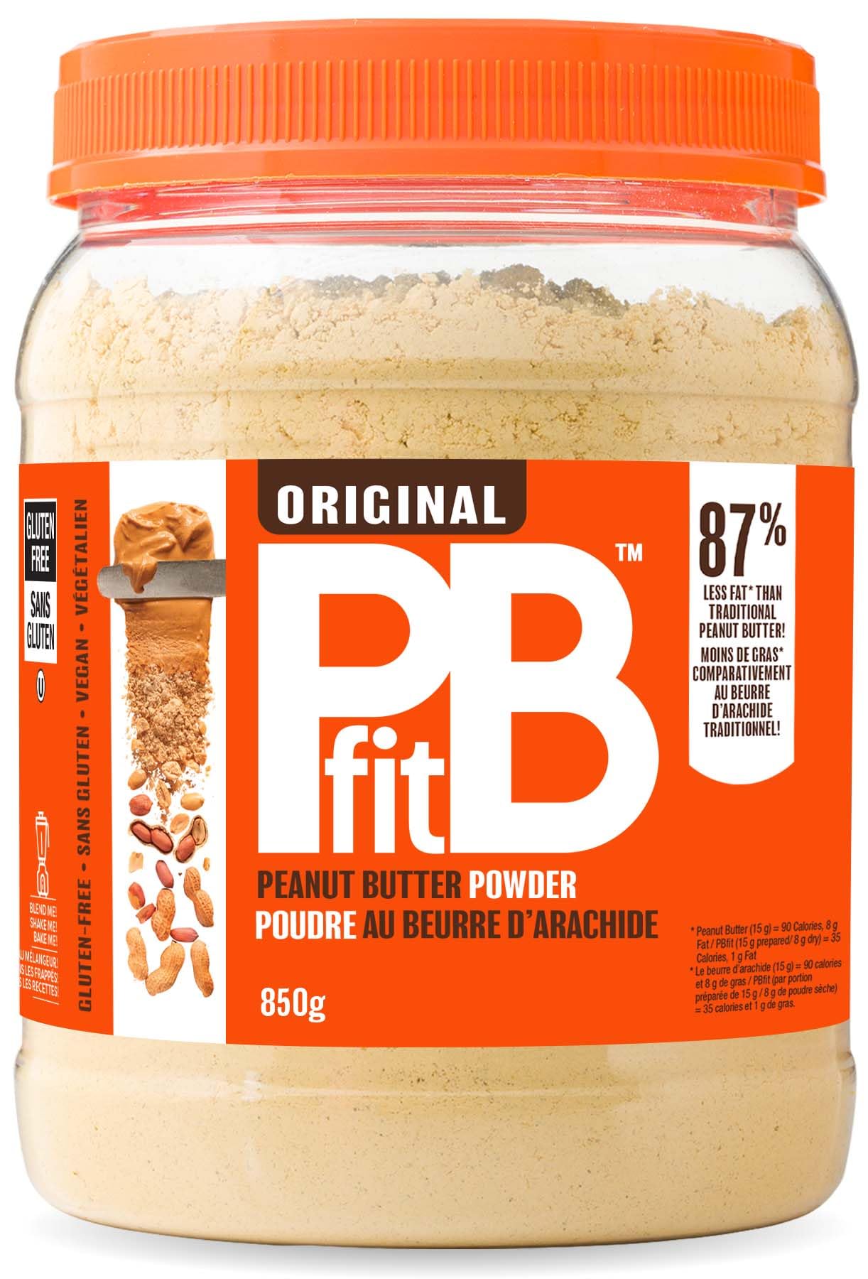 PBfit Peanut Butter Powder - 87% Less Fat, 4g of Protein, Gluten Free Natural Nu