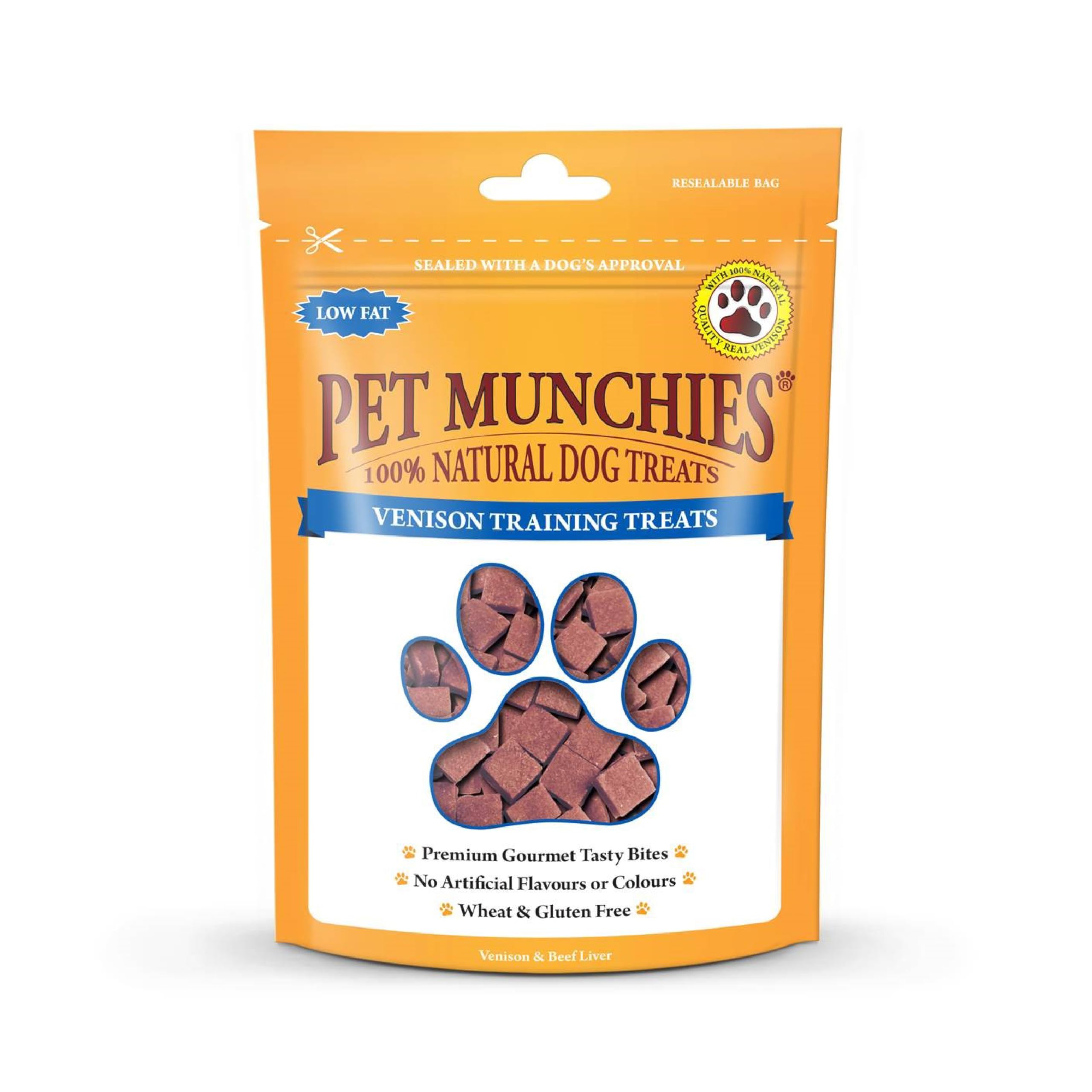 Pet Munchies Venison & Beef Liver Dog Training Treats, Grain Free Tasty Bites wi