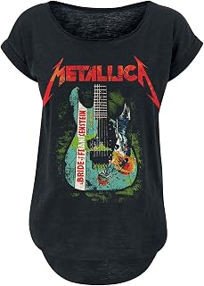 Générique Metallica Guitar Bride of Frankenstein Women's Short-Sleeved T-Shirt Black Large