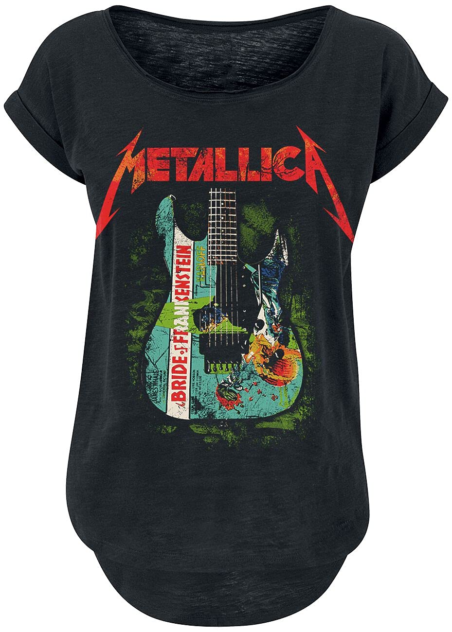 Générique Metallica Guitar Bride of Frankenstein Women's Short-Sleeved T-Shirt B
