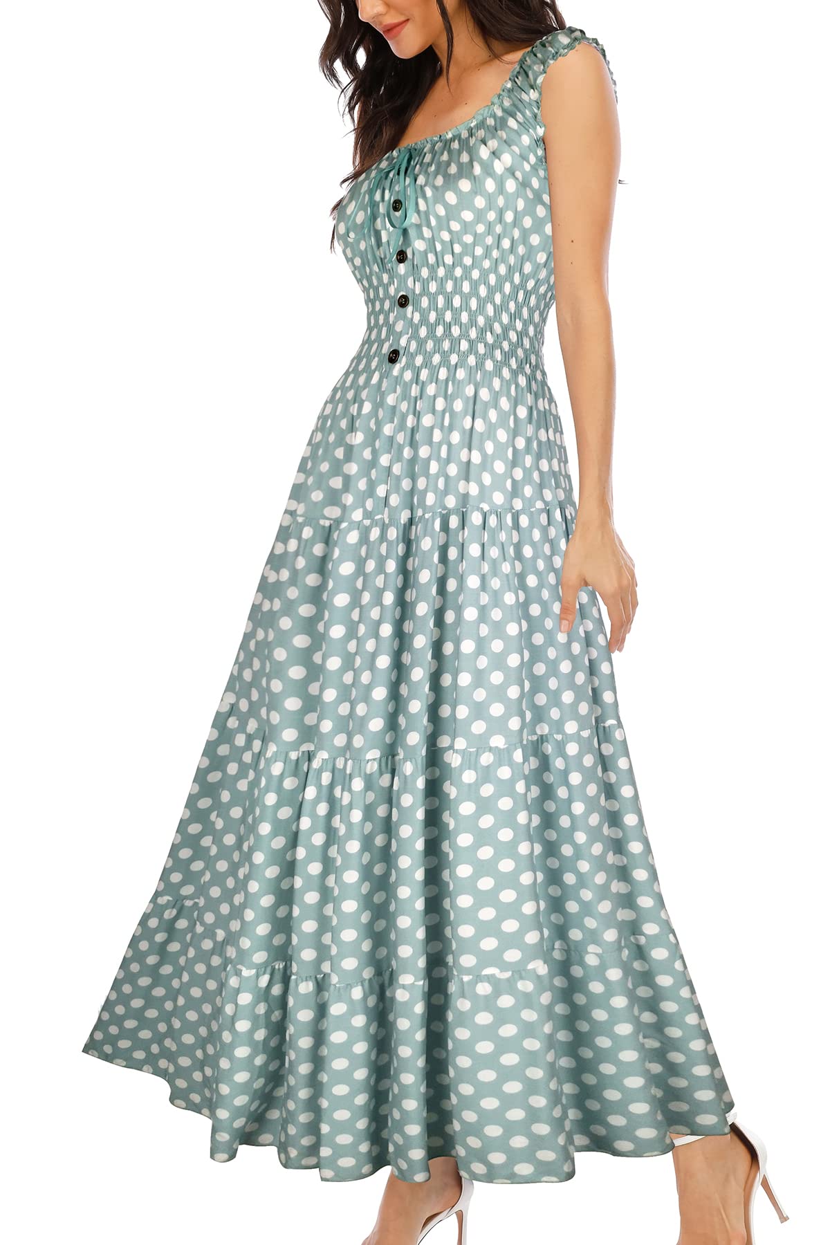 Women's 2026 Summer Boho Floral Print Tiered Casual Flowy Long Maxi Dress