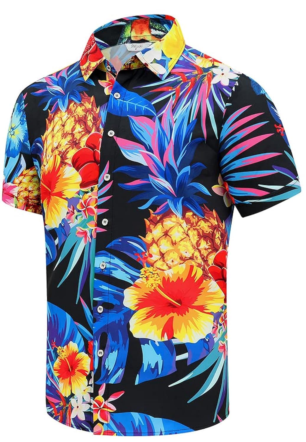 SheLucki Hawaiian Shirt Men Unisex Summer Beach Casual Short Sleeve Button Down 