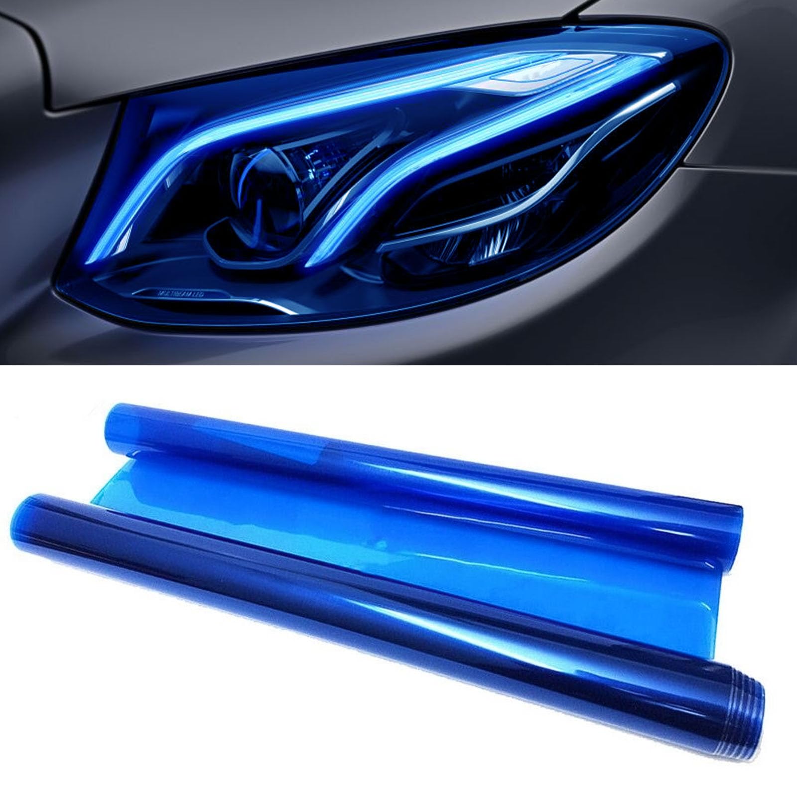 MLAHUIER Car Taillight Headlight Fog Light Light Self-Adhesive Tint Film, 12×48 
