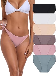 ANLIQI Women’s High Cut String Bikini Underwear Soft Modal Low Rise No Show Panties Plus Size Bikini Panties Multi Pack