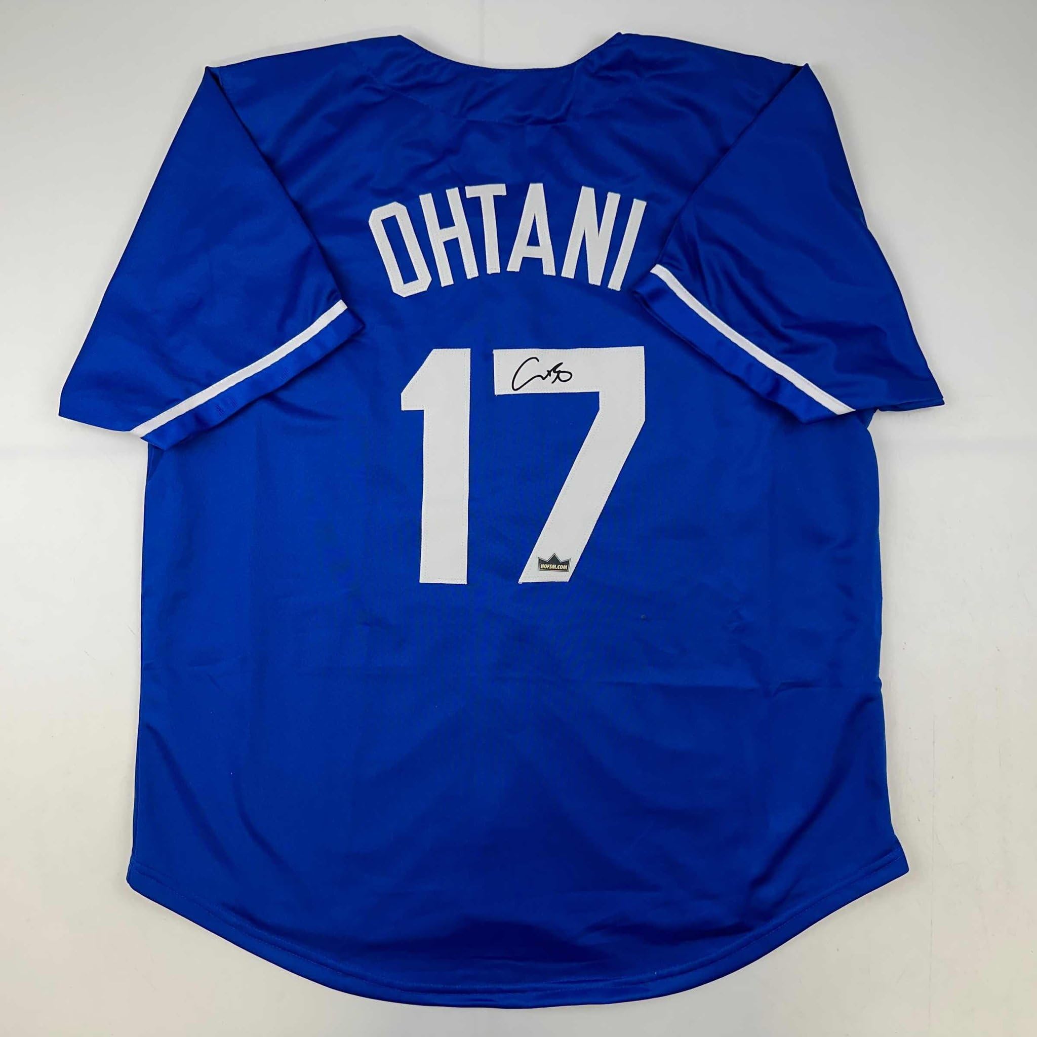 Facsimile Autographed Shohei Ohtani Los Angeles LA Blue Reprint Laser Auto Baseb