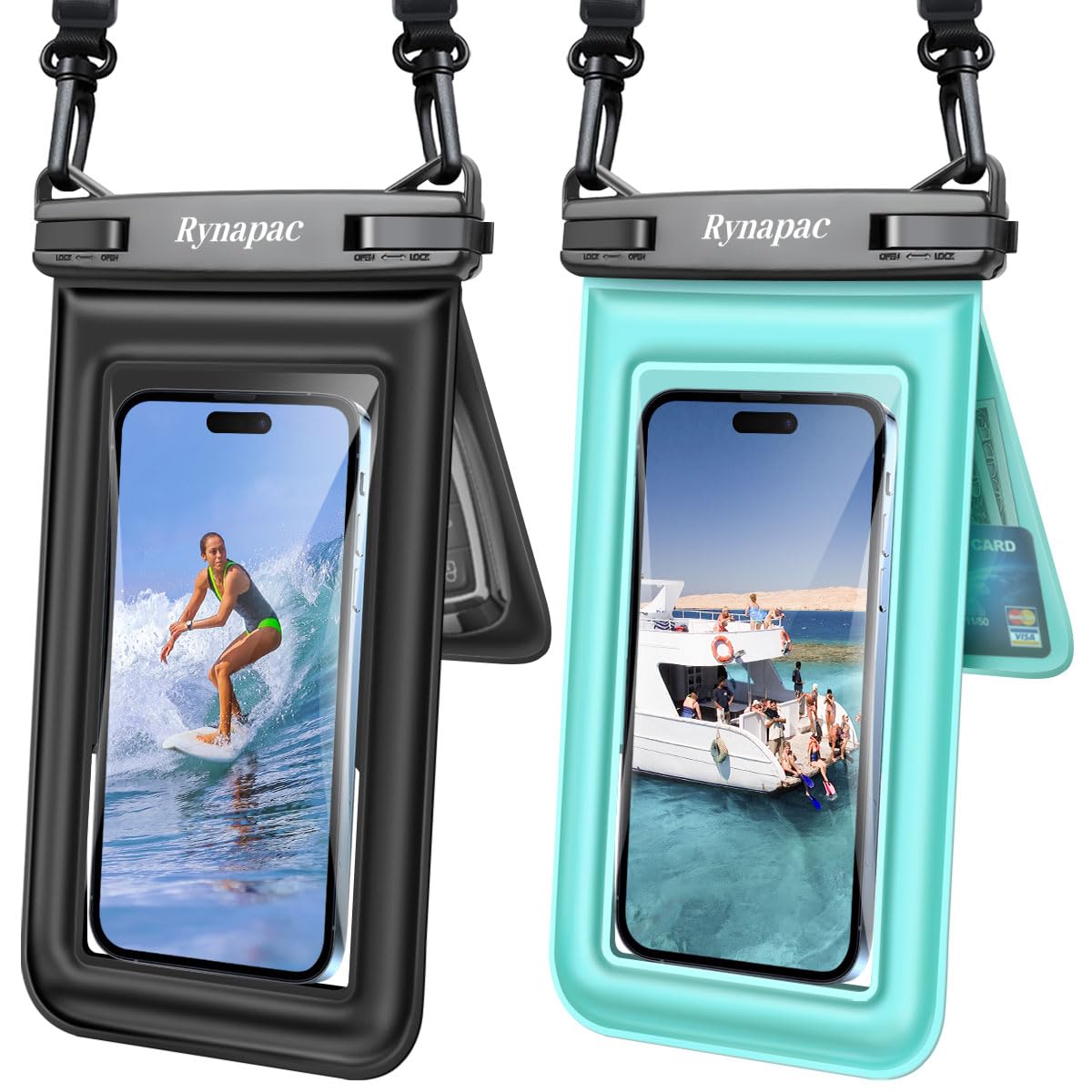 Double Space Floating Waterproof Phone Pouch [Up to 8.5''], 2 Pack