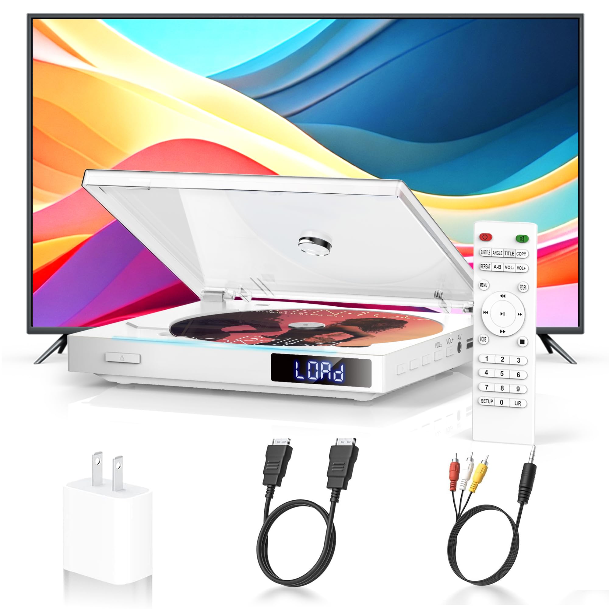 HDMI DVD Player for Smart TV, Region Free DVD Player with Mini Design | Compact 