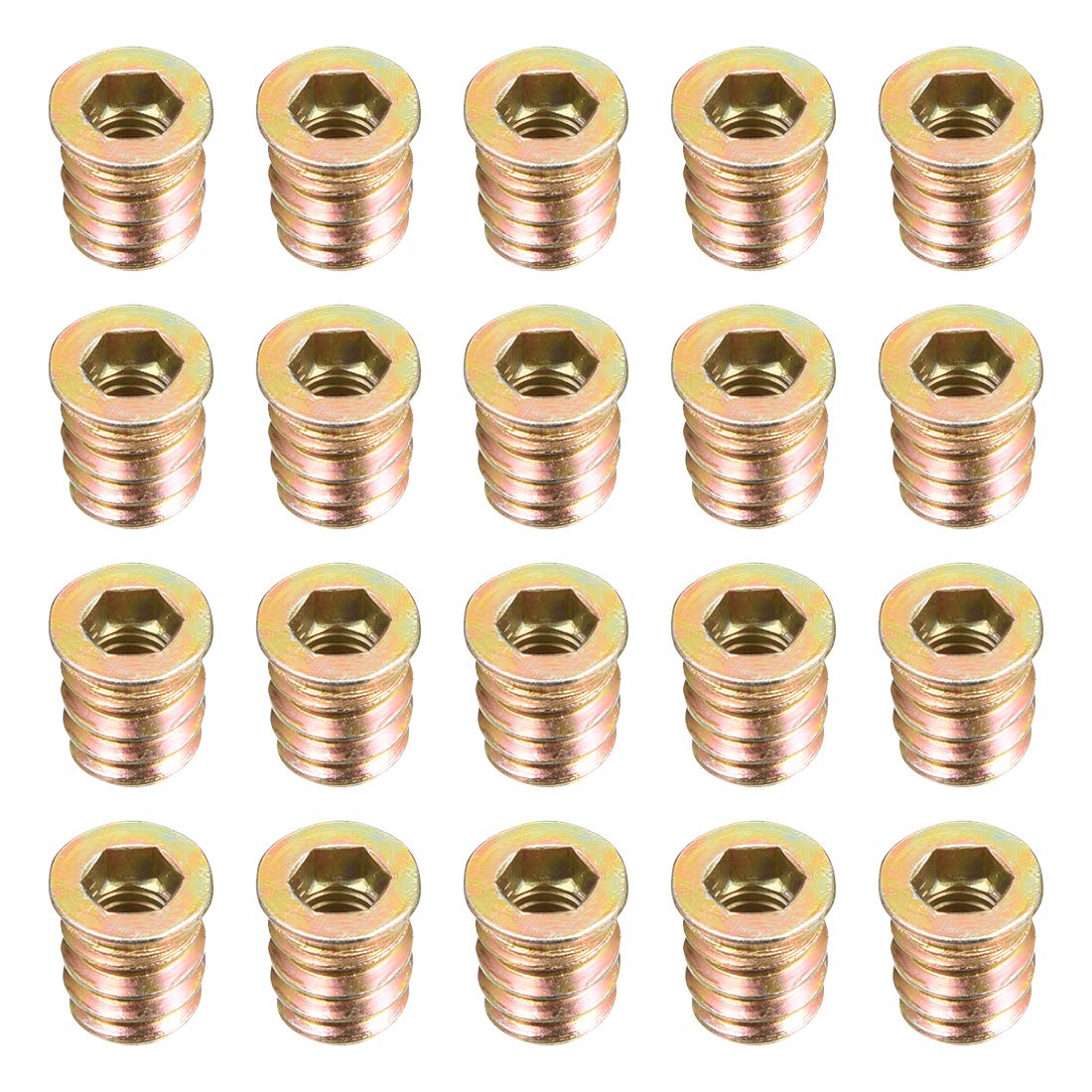Wood Furniture M6x10mm Screw Insert Nut Interface Hex Socket Drive 20pcs