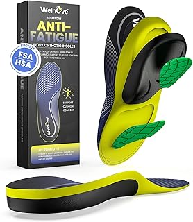 Orthotic Work Insoles for Plantar Fasciitis - Welnove Comfort Work Boot Insoles for Standing All Day, Reduce Fatigue Shoe Inserts for Men Women Foot Pain (M)