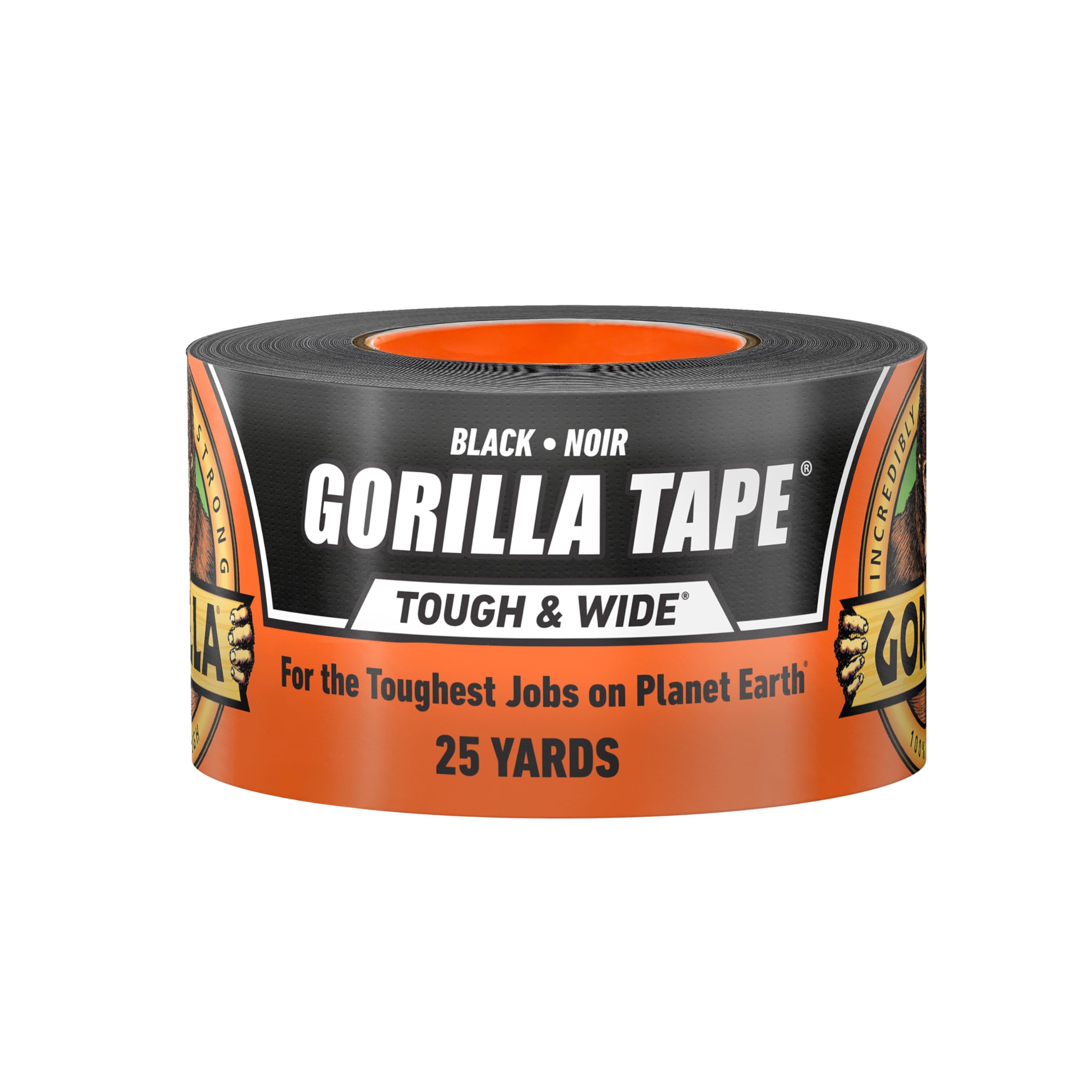 GORILLA Tough & Wide Heavy Duty Duct Tape, Black, 2.88" x 25 yd, 1-Pack | Weathe