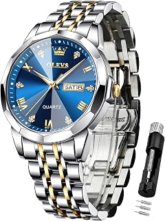 OLEVS Montre pour homme avec bracelet en cuir, chronographe, à quartz japonais, avec date, étanche, classique, élégante, cadeau pour homme