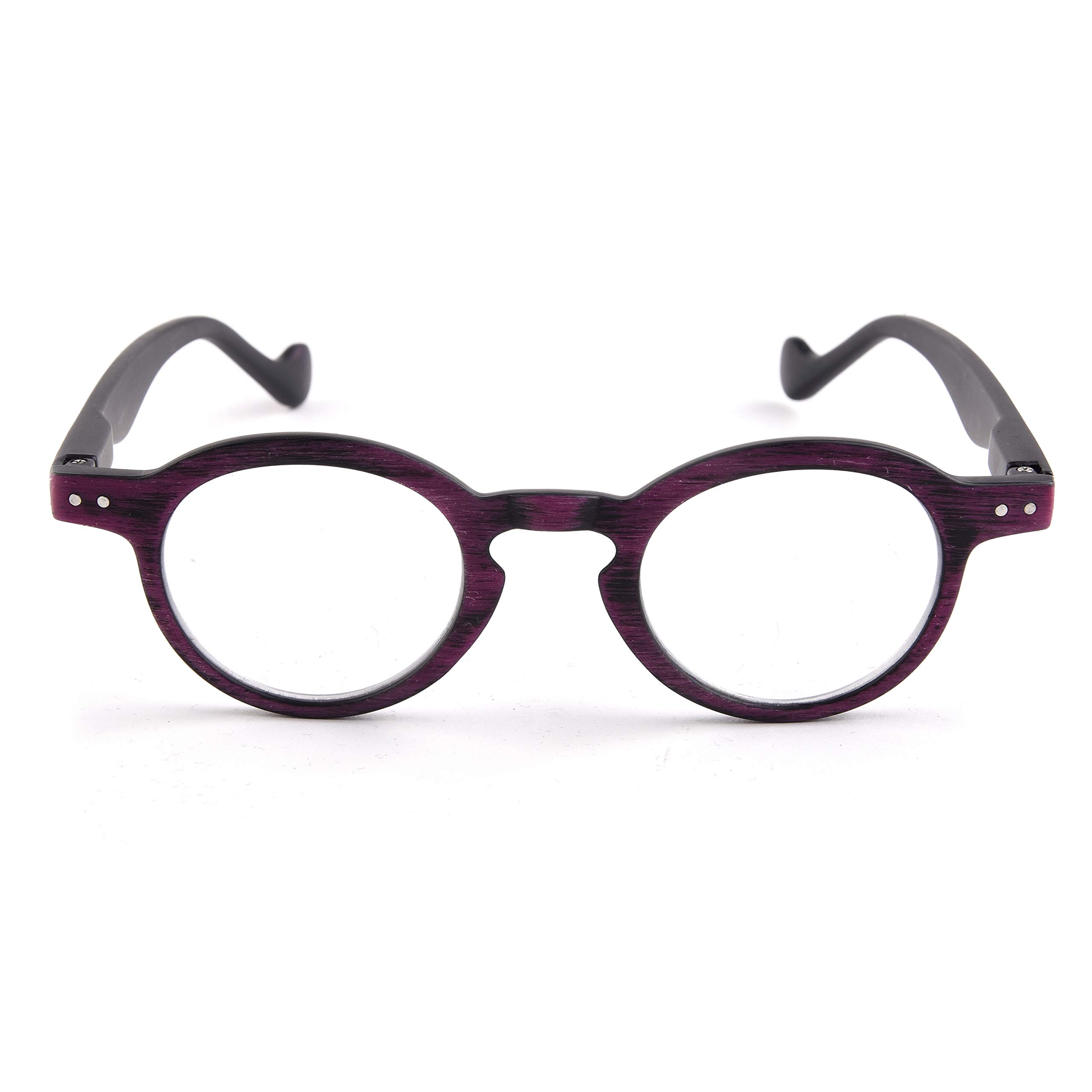 Contacta, Woody Reading Glasses for Men and Women, Trendy Wood Texture Glasses, 
