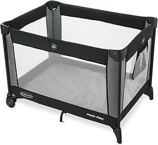 Graco Portable Pack 'n Play Playard, Kolb | Hassle-Free Push-Button Fold, 20% More Compact, Mesh Storage Pouch, Convenient Carrying Bag, Safe Sleep Design, Travel-Ready