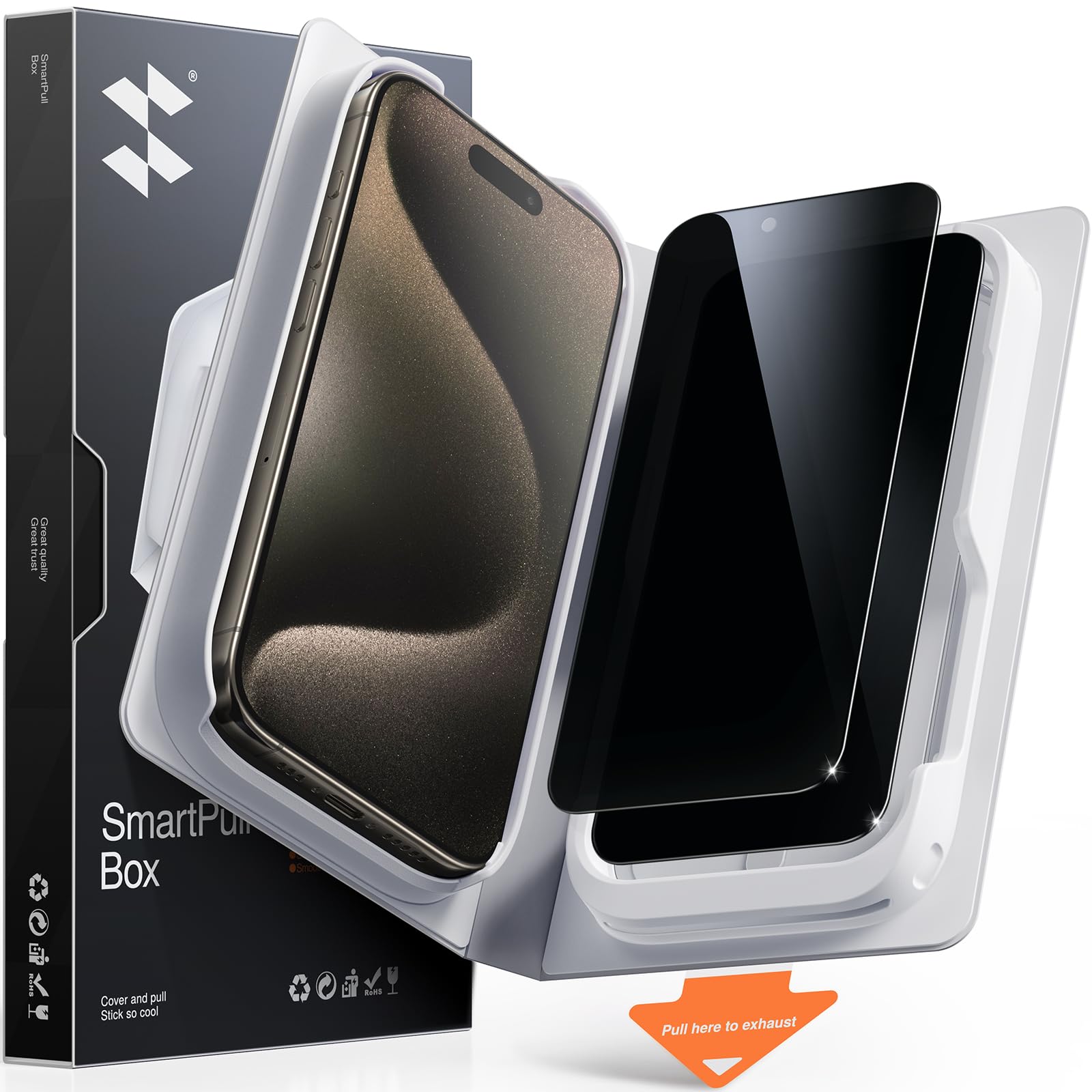 SMARTDEVIL Lot de 2 Verres Trempés Anti-Espion MyView pour iPhone 15 Pro