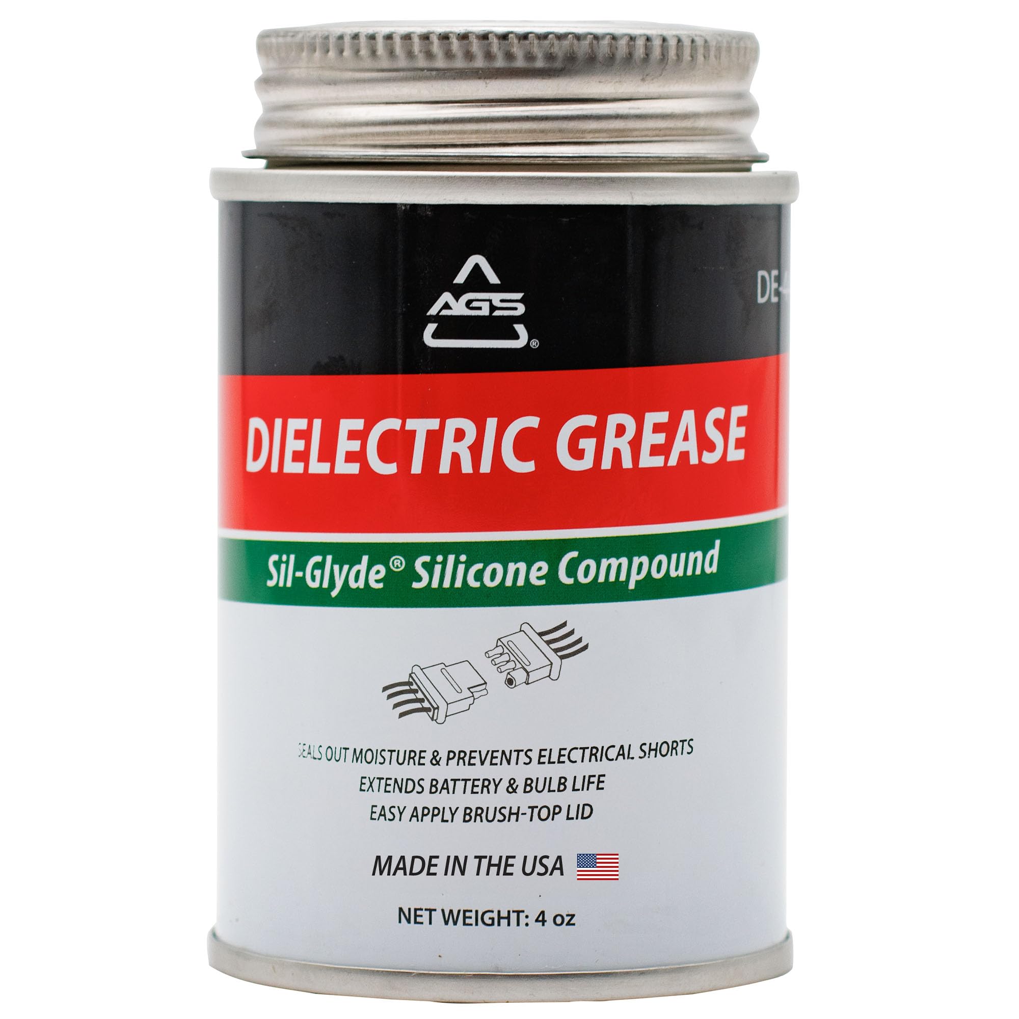 AGS Dielectric Grease for Electrical Connectors – 4oz Silicone Grease for Spark 