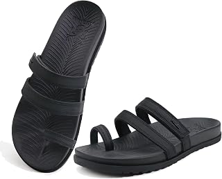 KuaiLu Womens Slides Sandals with Arch Support Comfort Plantar Fasciitis
