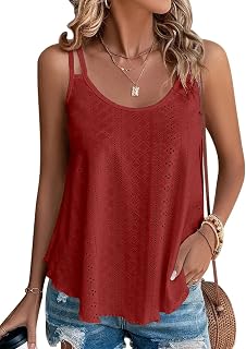 DUOEASE Women's Tank Tops Crew Neck Fashion Sleeveless Elegant Summer Tshirt