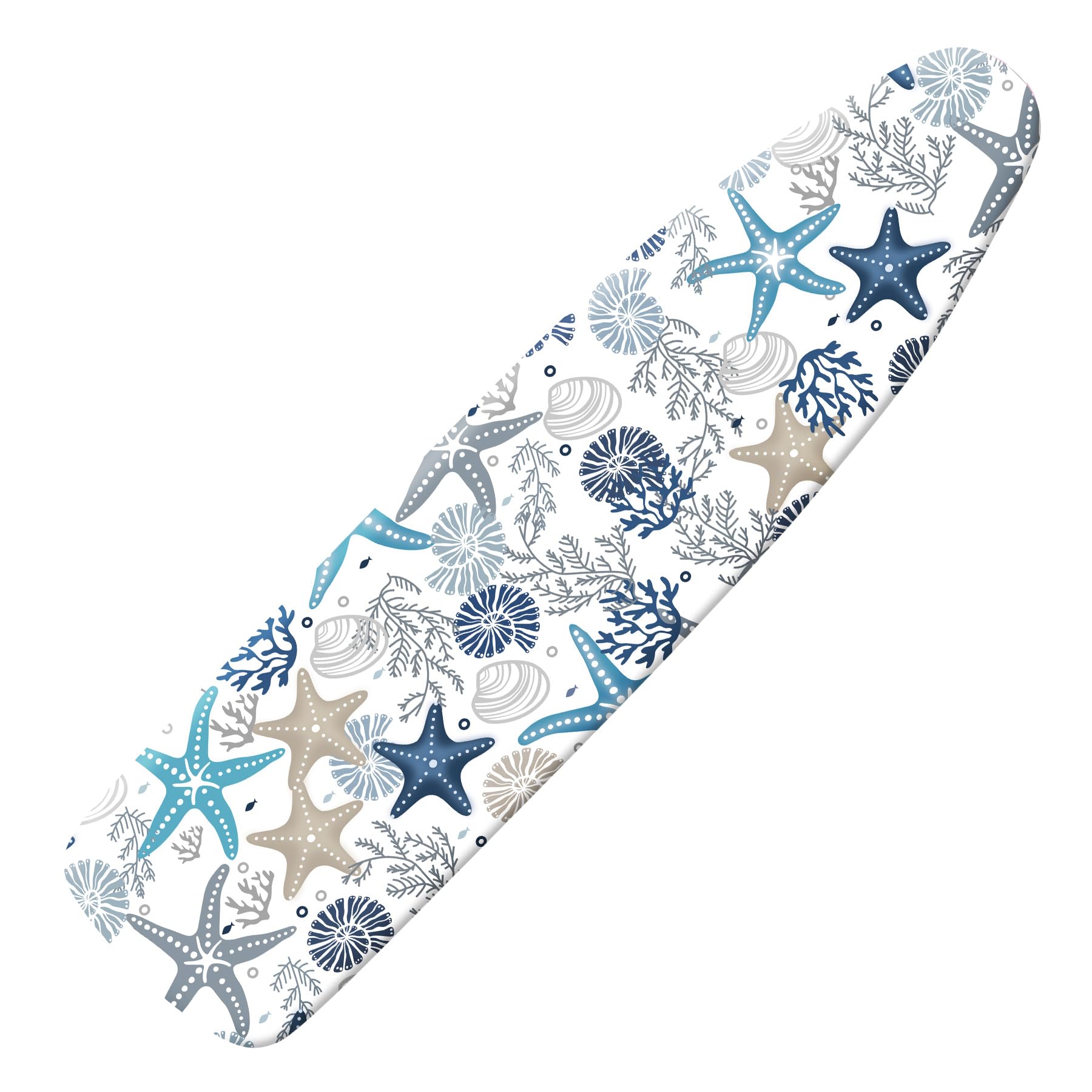 Extra Thick Ironing Board Cover and Pad, Coral Starfish Coastal 15x54 Ironing Bo