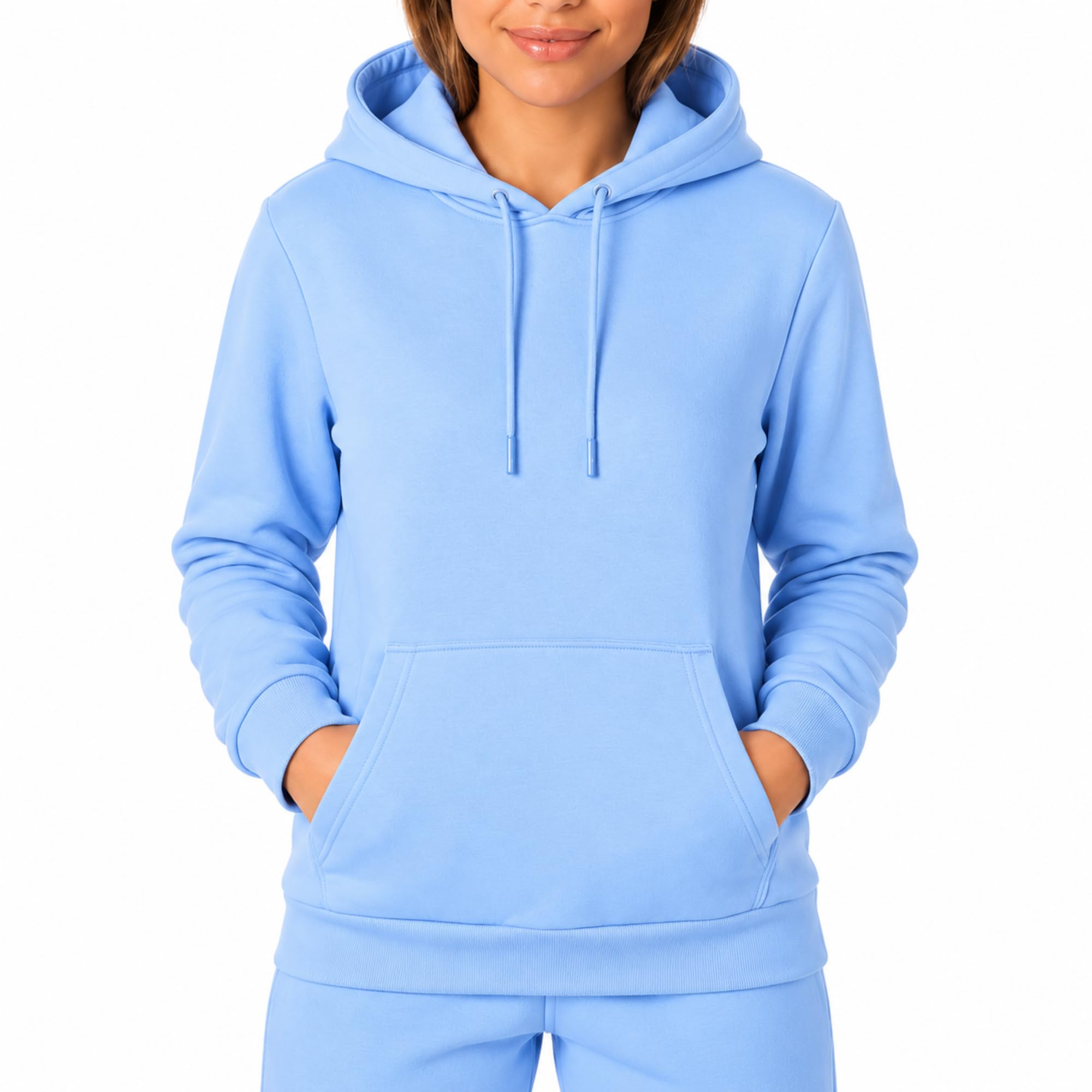 Light & Shade Women’s Fleece Pullover Hoodie Cotton Blend Kangaroo Pocket