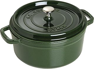Staub Cast Iron 4-qt Round Cocotte - Basil, Made in France
