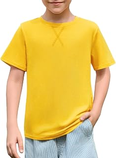 Haloumoning Kids Summer Short Sleeve Crew Neck T-Shirt 5-14 Years