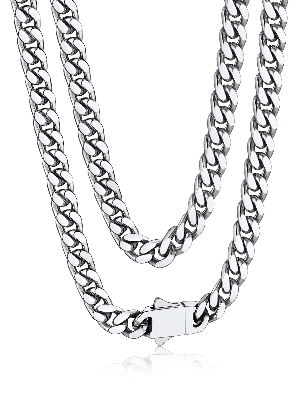 Bandmax Panzerkette Herren Kette Edelstahl Halskette 5/7/9/12MM breit Damen Kuba