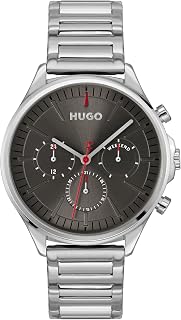 HUGO #Smash Multi Collection Mens Analog Quartz Watch Multifunction Stainless Steel Milanese Mesh Strap - Available with Green or Grey Dial