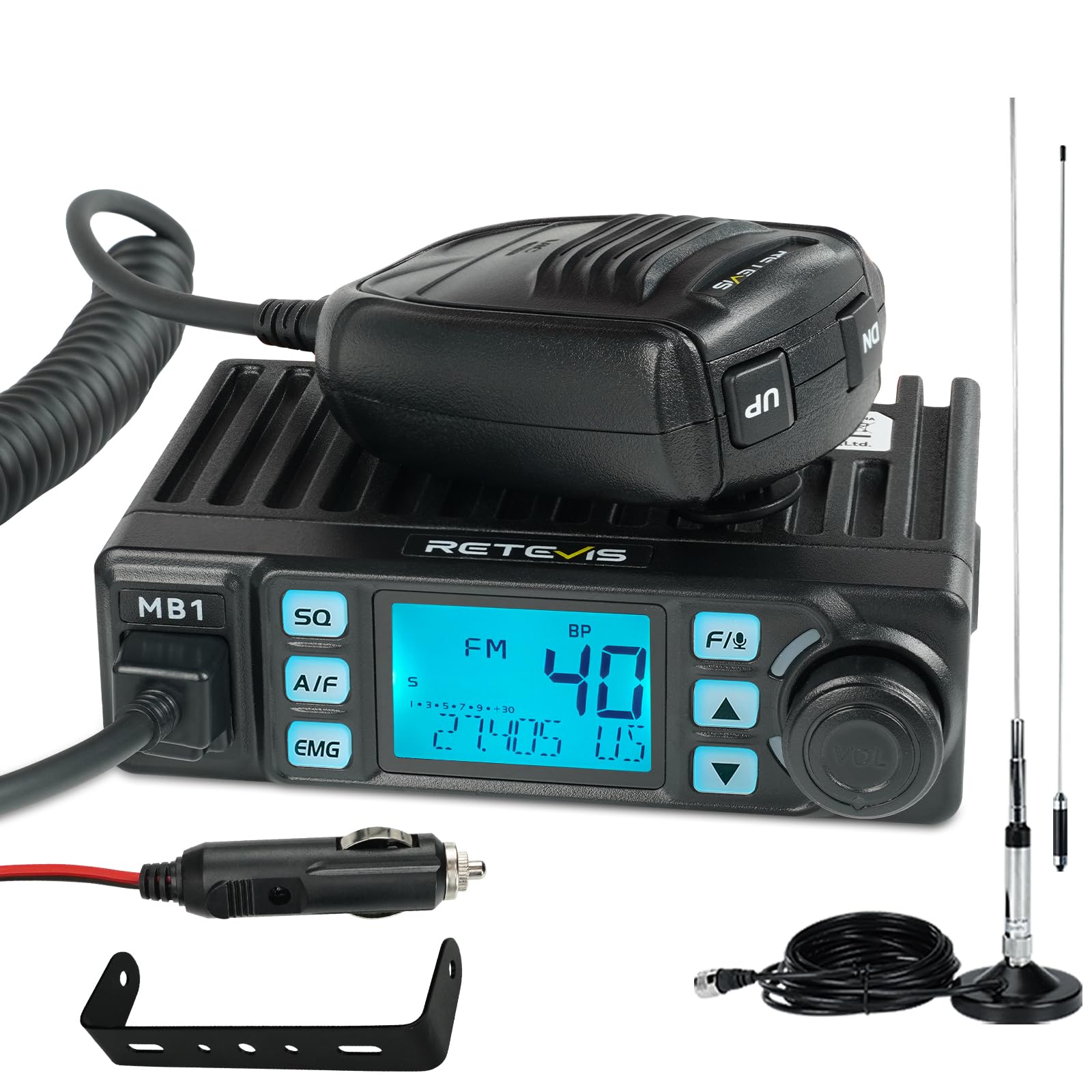 Retevis MB1 CB Radio Kit, AM/FM Mini CB Radio with Antenna for Truck | Noise Can